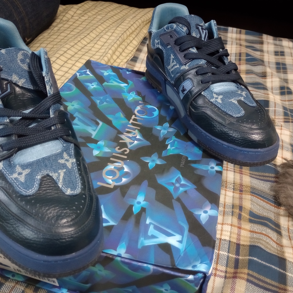 Louis Vuitton Blue Athletic Sneakers with Distinctive Design - Picture 13 of 15
